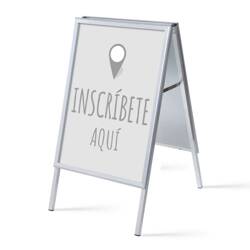A-Board A1 Complete Set Sign In Here Grey Spanish