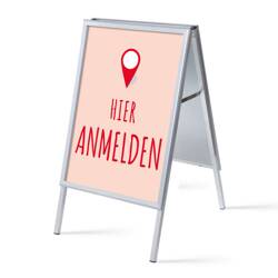 A-Board A1 Complete Set Sign In Here Red German