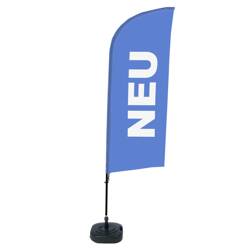 Beach Flag Alu Wind Complete Set New Blue German