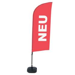 Beach Flag Alu Wind Complete Set New Red German