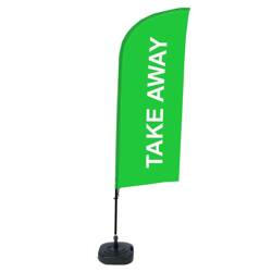 Beach Flag Alu Wind Complete Set Take Away Green