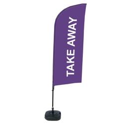 Beach Flag Alu Wind Complete Set Take Away Purple