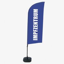 Beach Flag Alu Wind Complete Set Test Location Blue German