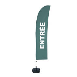 Beach Flag Budget L Set WT Entrance Grey FR I600