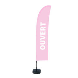 Beach Flag Budget L Set WT Open Pink FR I489