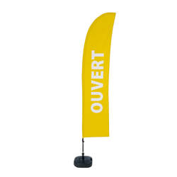 Beach Flag Budget L Set WT Open Yellow FR I492