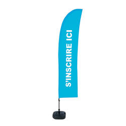 Beach Flag Budget L Set WT Sign In Blue FR I597