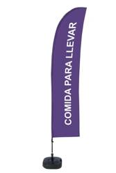 Beach Flag Budget Wind Complete Set Take Away Purple Spanish