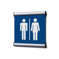 Door Sign 15,5 x 15,5 cm Set Men/Women Blue