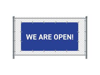 Fence Banner 200 x 100 cm Open English Blue