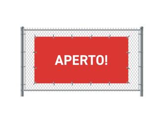 Fence Banner 200 x 100 cm Open Italian Red