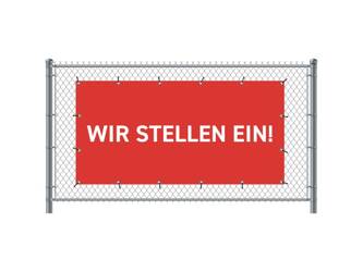 Fence Banner 300 x 140 cm Hiring German Red