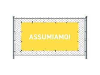 Fence Banner 300 x 140 cm Hiring Italian Yellow