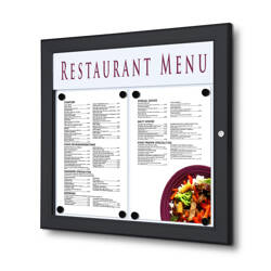 Outdoor Menu Case Non-Illuminated With Logo Panel Landscape 2x A4