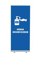 Roll-Banner Budget 85 Complete Set Desinfect Hands Blue German