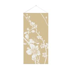 Wall Hanging Tapestry 58 x 120 cm Abstract Japanese Cherry Blossom Beige