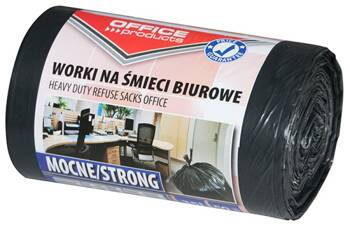 Worki na śmieci biurowe OFFICE PRODUCTS, mocne (LDPE), 35l, 50szt., czarne