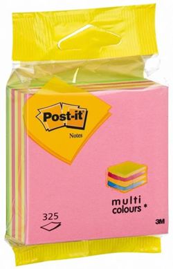 Kostka samoprzylepna POST-IT® (2014LP), 76x76mm, 1x325 kart., zawieszka, mix kolorów