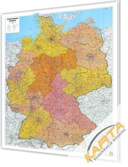 Mapa Niemiec kodowa na korku do wpinania - 94x127 cm