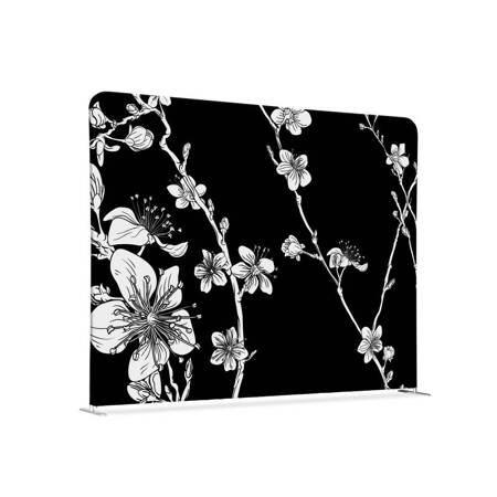 Textile Room Divider 150-150 Double Abstract Japanese Cherry Blossom Black