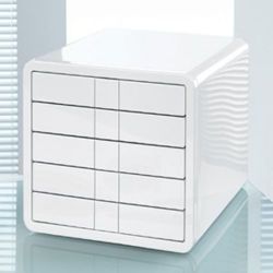 Zestaw 5 szufladek HAN iBox, ABS, A4, biały
