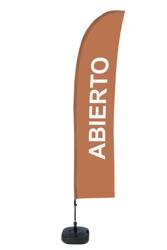 Beach Flag Budget Wind Complete Set Open Brown Spanish