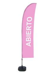 Beach Flag Budget Wind Complete Set Open Pink Spanish