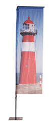 Beachflag Alu QuadratForm 155cm Druck
