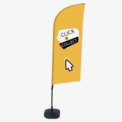 Beachflag Alu Wind Komplett-Set Click & Collect Gelb Englisch