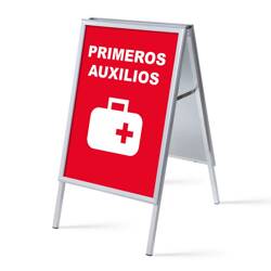 Kundenstopper A1 Komplettset Erste Hilfe Spanisch