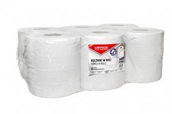 Ręczniki w roli makulaturowe OFFICE PRODUCTS Maxi, 2-warstwowe, 120m, 6szt., białe