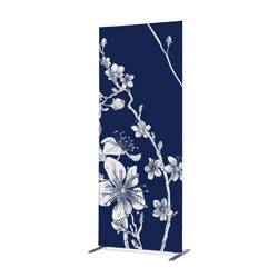 Textil Raumteiler Deko 100-200 Abstrakte Japanische Kirschblüte Blau