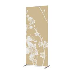 Textil Raumteiler Deko 85-200 Abstrakte Japanische Kirschblüte Beige