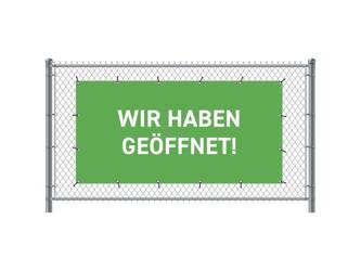 Zaun-Banner 200 x 100 cm Geöffnet Deutsch Grün