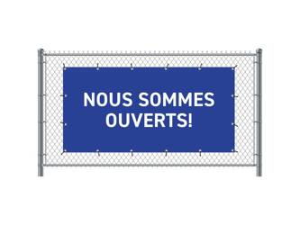 Zaun-Banner 200 x 100 cm Geöffnet Französisch Blau