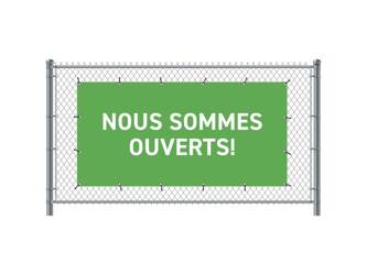 Zaun-Banner 200 x 100 cm Geöffnet Französisch Grün