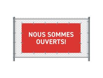 Zaun-Banner 200 x 100 cm Geöffnet Französisch Rot