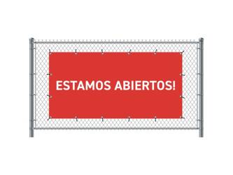 Zaun-Banner 200 x 100 cm Geöffnet Spanisch Rot