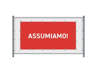 Zaun-Banner 200 x 100 cm Wir Stellen Ein Italienisch Rot