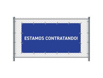 Zaun-Banner 200 x 100 cm Wir Stellen Ein Spanisch Blau