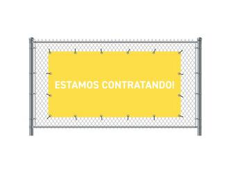 Zaun-Banner 200 x 100 cm Wir Stellen Ein Spanisch Gelb