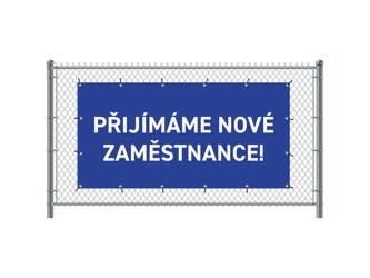 Zaun-Banner 200 x 100 cm Wir Stellen Ein Tschechisch Blau