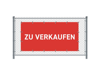 Zaun-Banner 200 x 100 cm Zu Verkaufen Deutsch Rot