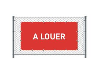Zaun-Banner 200 x 100 cm Zu Vermieten Französisch Rot