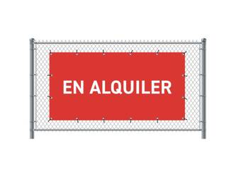 Zaun-Banner 200 x 100 cm Zu Vermieten Spanisch Rot