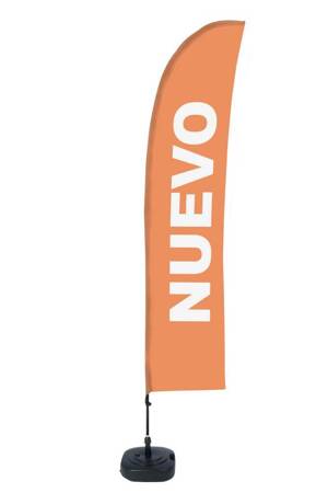 Beach Flag Budget Wind Complete Set New Orange Spanish