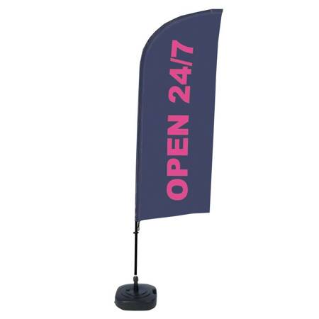 Beachflag Alu Wind Komplett-Set 24/7 Geöffnet Deutsch