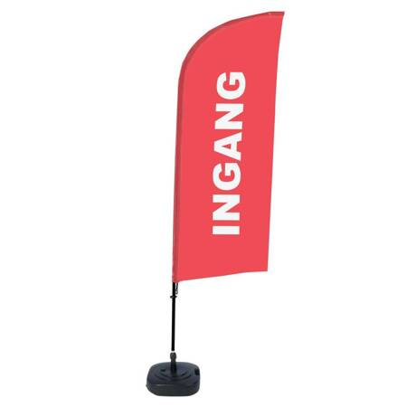 Beachflag Alu Wind Komplett-Set 24/7 Geöffnet Englisch