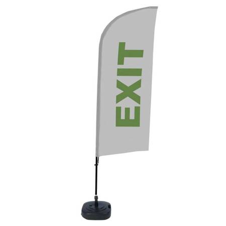 Beachflag Alu Wind Komplett-Set Exit Grau Deutsch