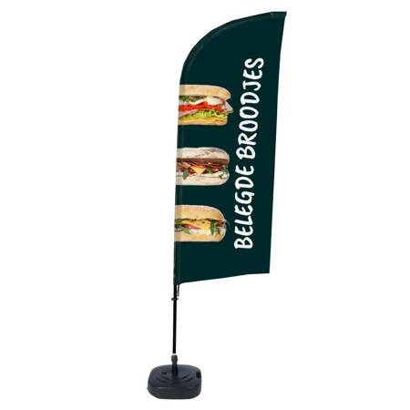 Beachflag Alu Wind Komplett-Set Frischer Fisch Englisch